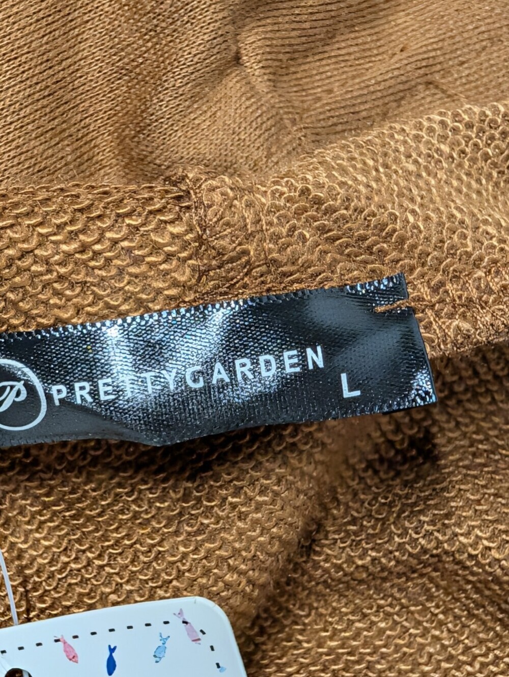 Pretty Garden Brown "Live" Script Hoodie L Long Pullover Sweatshirt Pocket NWT - Picture 6 of 8